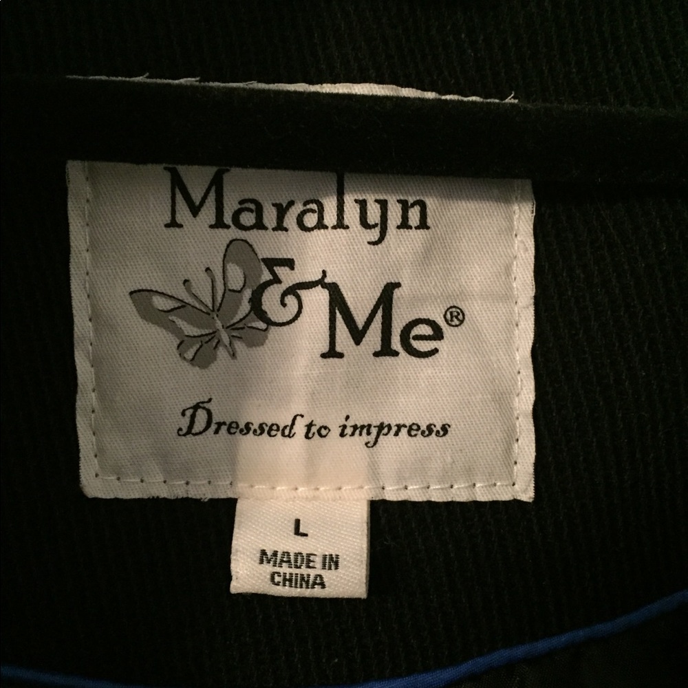 Marilyn & Me black pea coat Large - Picture 3 of 8